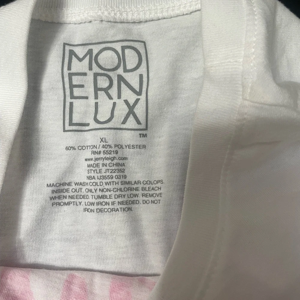White T-Shirt with Pink 'Smile More' Print - Picture 4 of 4